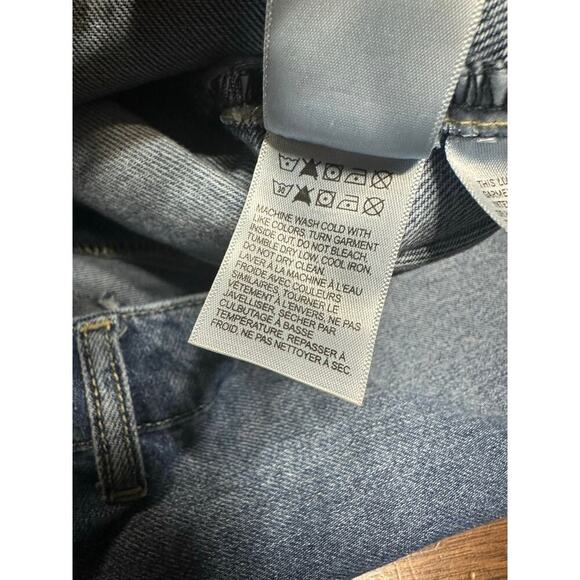 Lucky Brand High Rise Wide Leg Cropped Blue Denim Jeans Women 12/31 Grunge Y2K - Picture 10 of 11